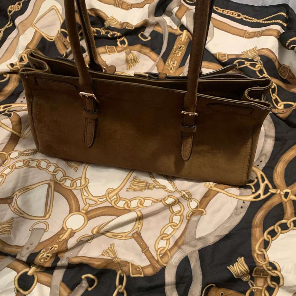 H&M Brown faux Suede Tote Bag - Picture 3 of 8